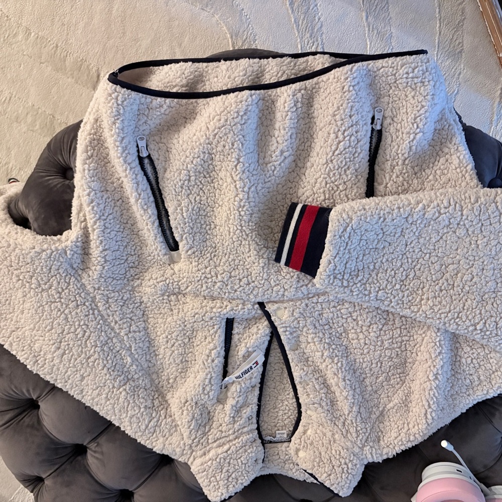 Tommy Hilfiger Cream Sherpa Jacket
